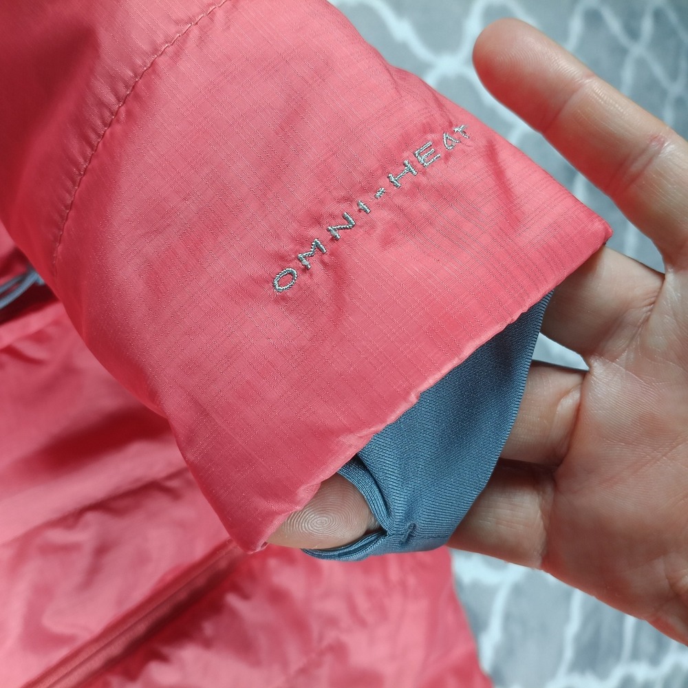 Columbia Puffer Jacket Womens XS Coral Pink Omni-Heat Quilted Full Zip Outerwear - Picture 9 of 9